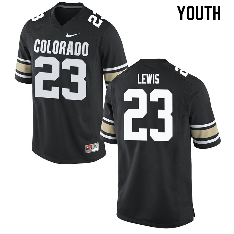 Youth #23 Isaiah Lewis Colorado Buffaloes College Football Jerseys Sale-Home Black - Click Image to Close